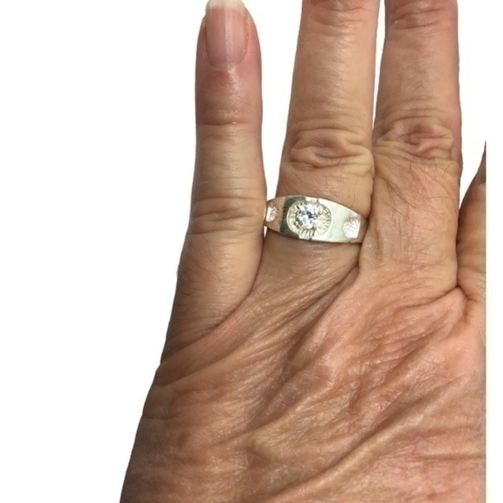 Sterling silver CZ band ring size 10.25